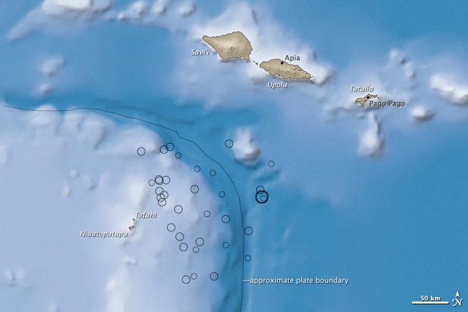 The quake from the NASA Earth Observatory © Wayne Hodgins